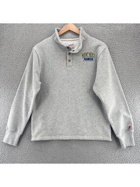 Mount Mercy League 91 Sweatshirt Mens Medium Gray University Mustangs Mock Neck